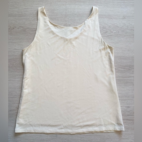 Eileen Fisher Stretch 100% Silk Tank in Ivory - Picture 9 of 9